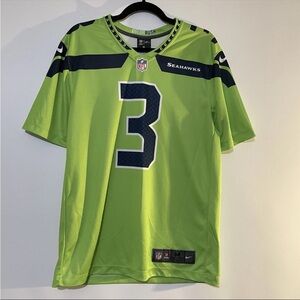 Nike Russell Wilson Neon Green Seattle Seahawks Alternate Game Jersey Sz M
